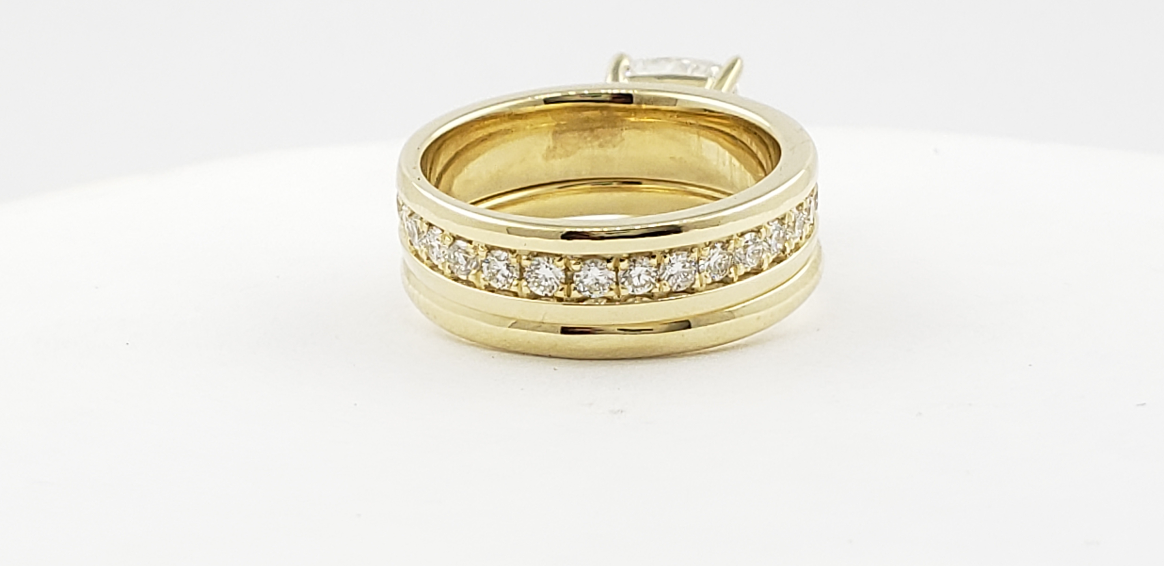 Cushion Cut Bridal Set with Eternity Band